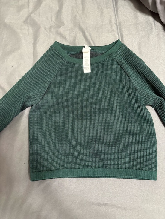 aerie Tops - aerie Forest Green Waffle Long Sleeve Tee
